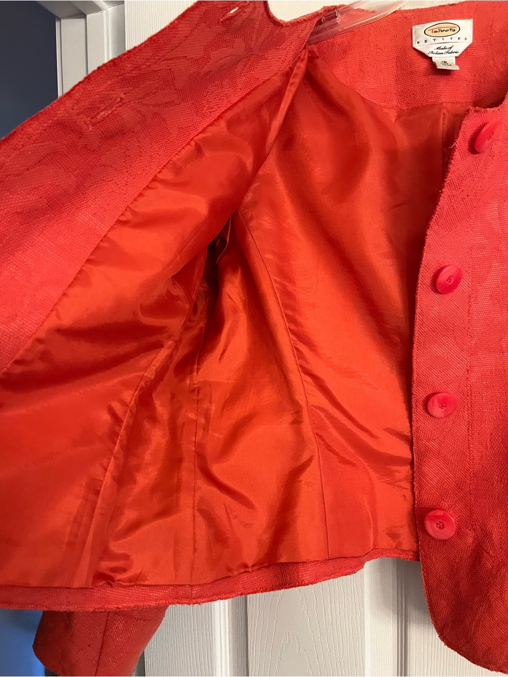Talbots Coral Textured Button Jacket - Picture 6 of 11
